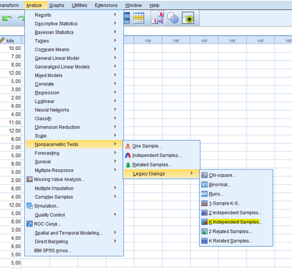 spss-kruskall-wallis